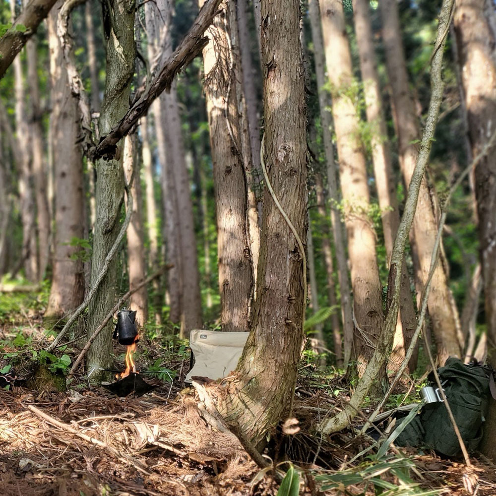 bushcraft campsite towada aomori japan