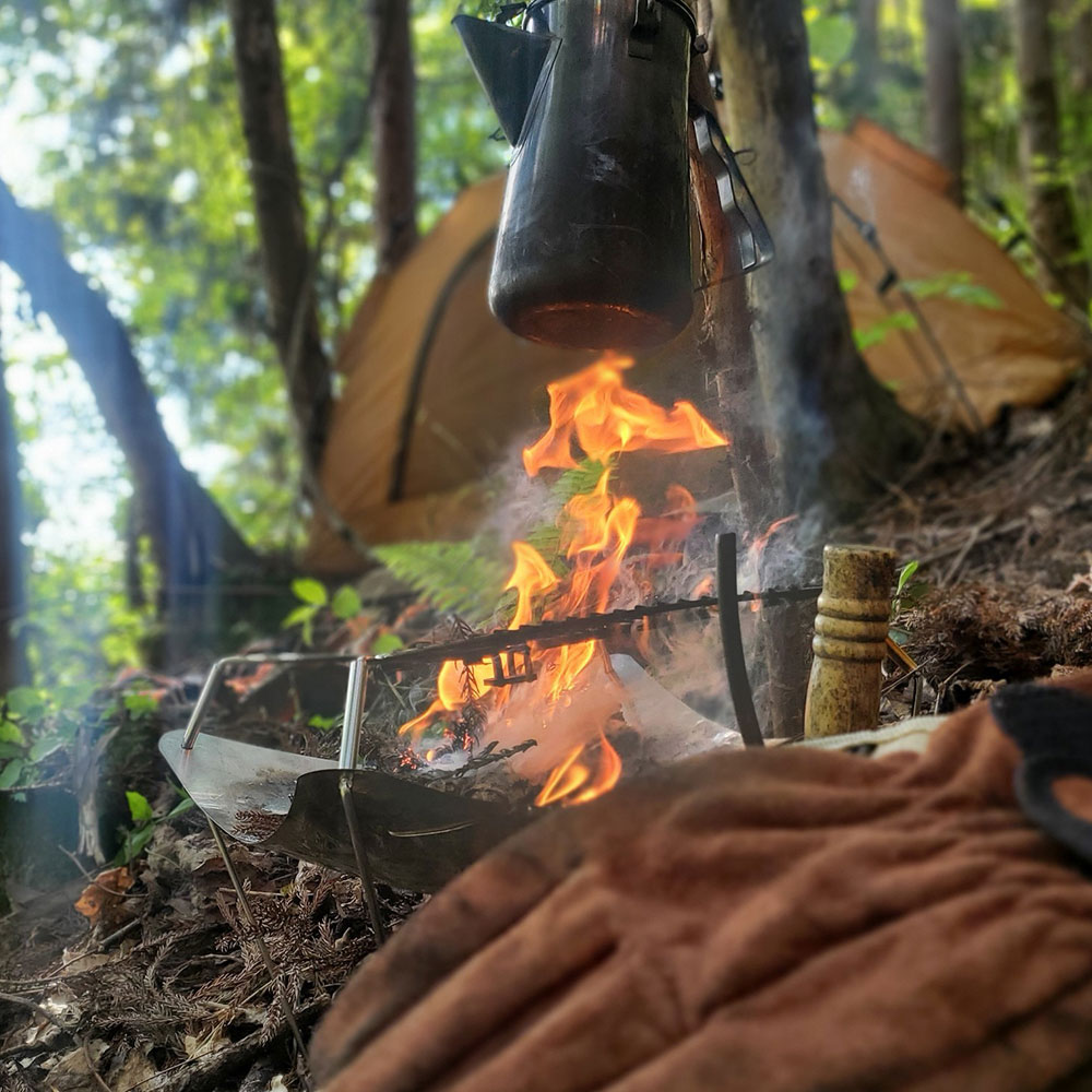 bushcraft campsite towada aomori japan